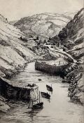 May Tremel (1882-1963). etching, Boscastle, signed in pencil, 28 x 19cm