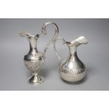 Two silver plated water jugs, height 25cm