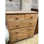 A Victorian pine chest of drawers, width 106cm, depth 53cm, height 112cm