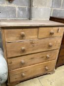 A Victorian pine chest of drawers, width 106cm, depth 53cm, height 112cm