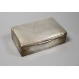 A Tiensin Yeching Chinese Export sterling rectangular cigarette box, no interior,15.5cm, 8oz.