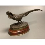 Germain Demay (1819-1886). A bronze, animalier pheasant, length 22cm