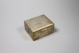 An early 20th century Chinese Export mounted white metal cigarette box by Tuck Chang, 10.3cm.