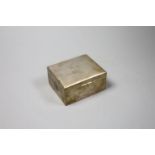 An early 20th century Chinese Export mounted white metal cigarette box by Tuck Chang, 10.3cm.
