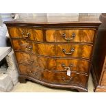 A George III style mahogany serpentine chestfitted two short drawers and three graduated long