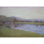 Wilhelm Hugo Rupprecht (German, 1881-1970),oil on panel, River landscape, signed 35.5 x 50cm