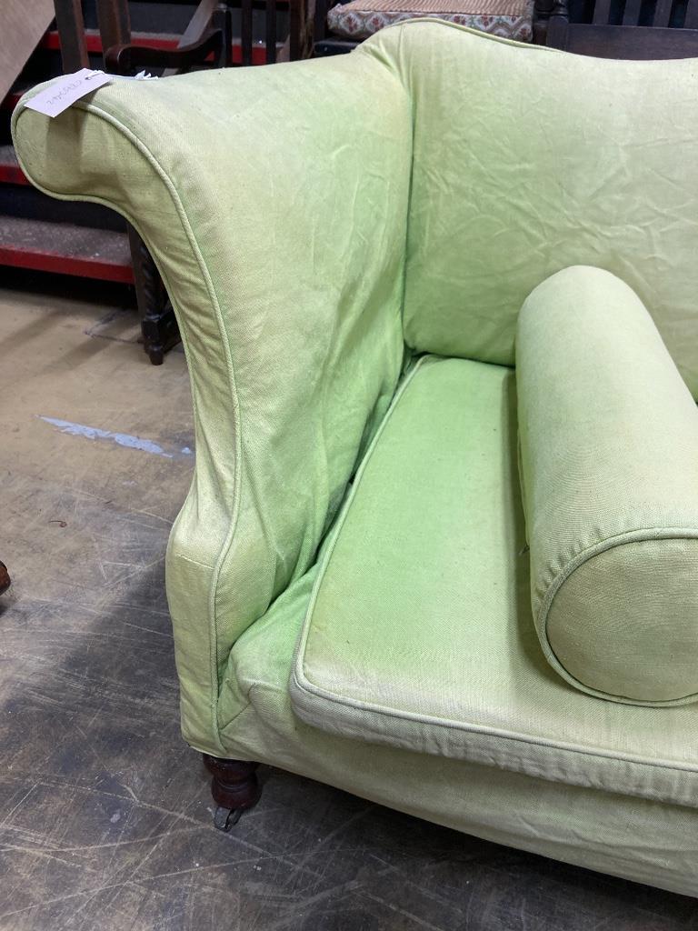 A George III style sofa with pale green loose cover, length 232cm, depth 80cm, height 93cm - Image 3 of 3