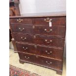 A George III oak chestfitted two short drawers and four graduated long drawers, width 115cm, depth