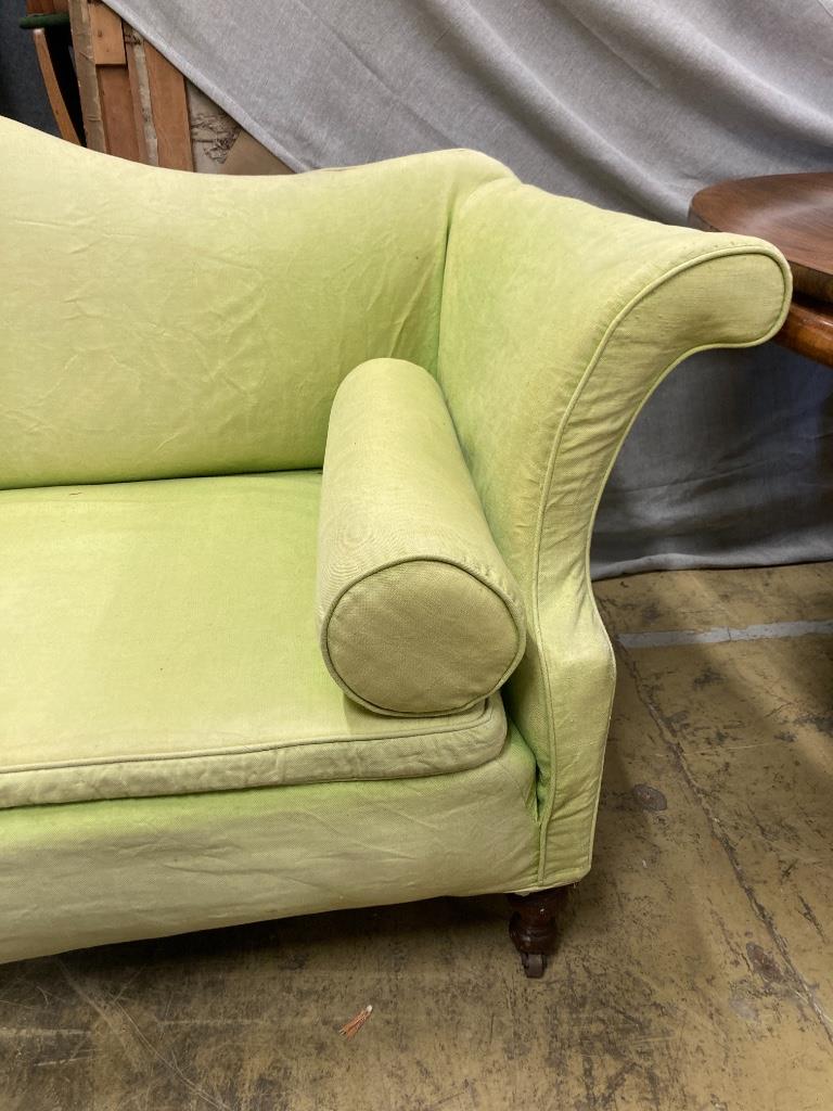 A George III style sofa with pale green loose cover, length 232cm, depth 80cm, height 93cm - Image 2 of 3