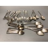 Thirty six items of 18th & 19th century silver Old English, Old English thread and Hanovarian