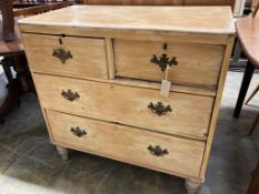 A small Victorian pine chest, width 87cm, depth 47cm, height 86cm