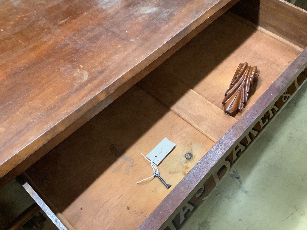 A tailor's bespoke carved mahogany shop cabinet, fitted two panelled doors, inscribed to the front - Image 3 of 4