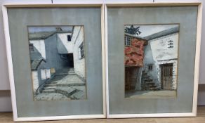 E. J. Glover, a pair of watercolours, 'Passage Steps, Elterwater' and 'Old Barn, Langdale', signed,