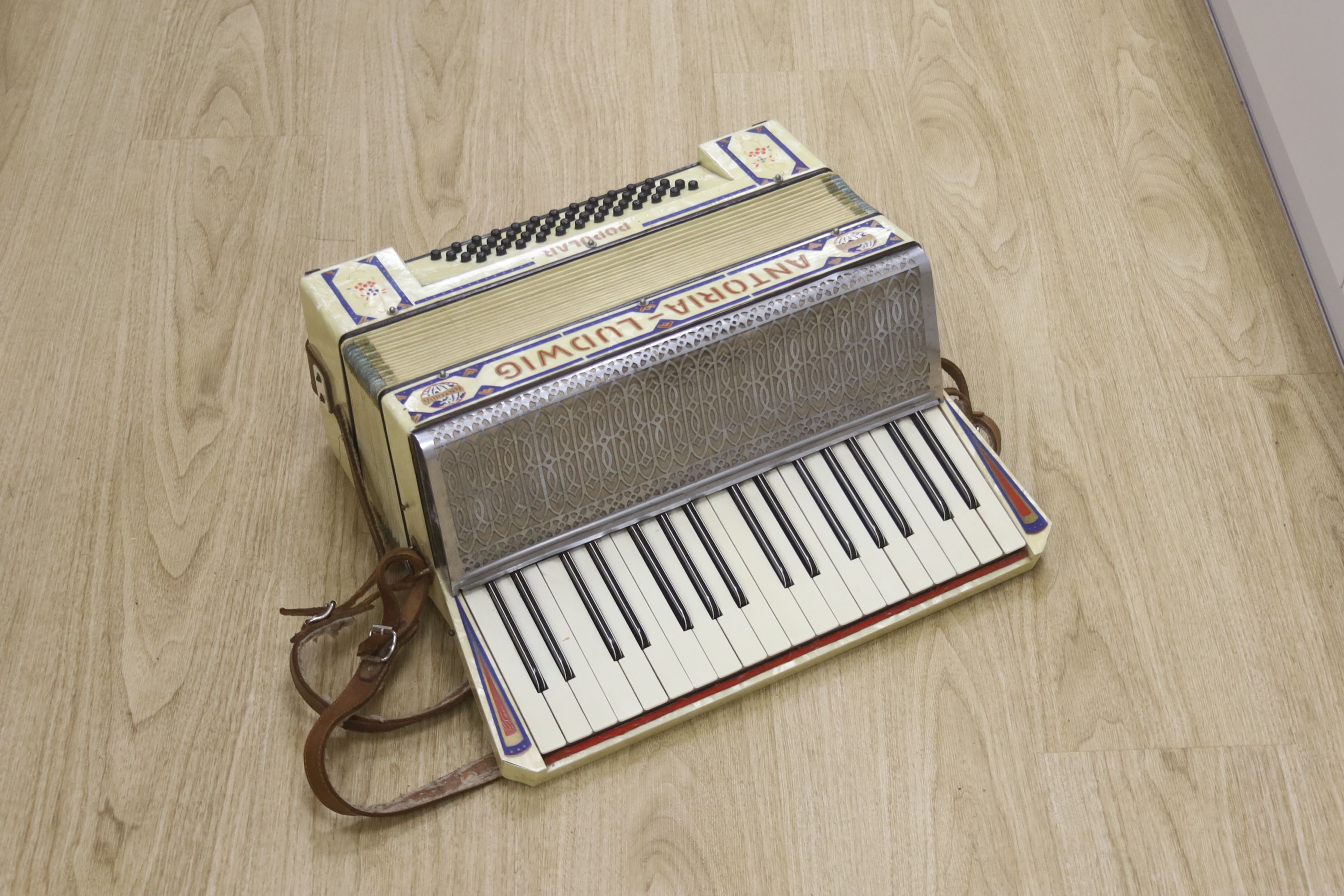 A cased Antoria Ludwig accordian, cased - Image 2 of 4