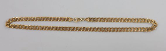 A 9ct gold curb-link necklace, 44cm,26 grams.