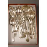 A part canteen of Edwardian silver Old English pattern flatware, Lee & Wigfull, Sheffield. 1905,