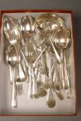 A part canteen of Edwardian silver Old English pattern flatware, Lee & Wigfull, Sheffield. 1905,