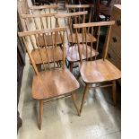 A set of six Ercol dining chairs