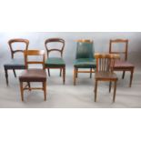 Six chairs from the Libary of the Royal College of Surgeons, including two Victorian balloon back,