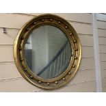 A Regency design gilt convex circular mirror, diameter 49cm