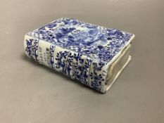 A Dutch Delft box shaped as a book