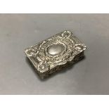 A late 19th century Hanau white metal snuff box, by Karl Kurz, 40mm.