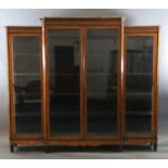 * A large 19th century French Louis Philippe period kingwood and marquetry vitrine,with moulded