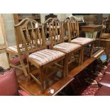 A set of six Edwardian Hepplewhite style inlaid dining chairs