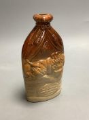 A Doulton Watts Lambeth Mr & Mrs Caudle pottery flask, height 18cm