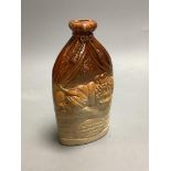 A Doulton Watts Lambeth Mr & Mrs Caudle pottery flask, height 18cm