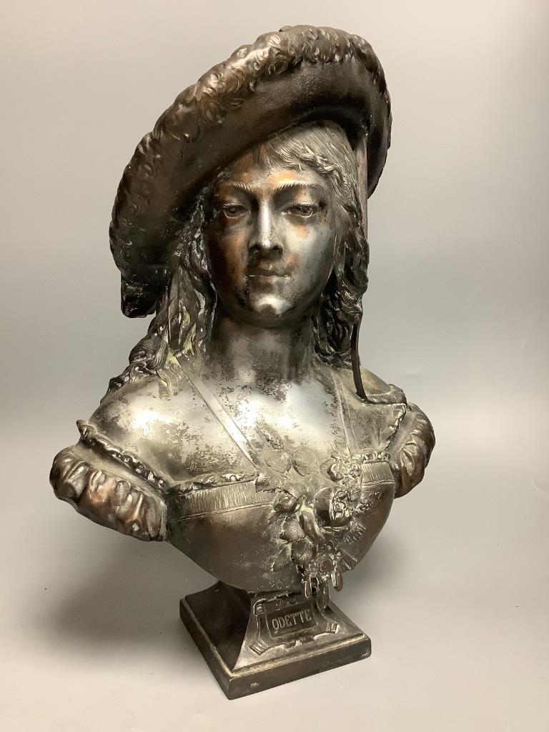 A spelter bust of Odette, circa 1900