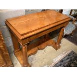 A Biedermeier style satin birch console table, width 99cm depth 48cm height 80cm
