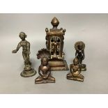 A group of Jain bronze figures of deities, 18th century and later, tallest 18cm