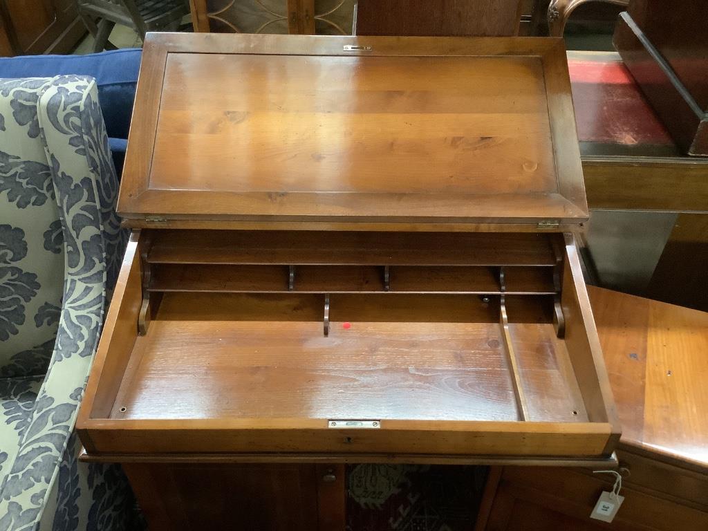 A Victorian style mahogany traveller's desk, width 82cm (closed), depth 49cm, height 84cm - Image 3 of 3