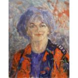 Barbara Doyle (1917-), oil on panel, Portrait of a lady, signed and dated 1993, 51 x 41cm