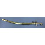 A Victorian Mameluke hilt sabre, length 88cm, the etched blade by C. Webb, 23 Old Bond Street