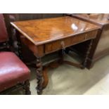 A William and Mary style walnut and marquetry side table, width 96cm, depth 64cm, height 74cm