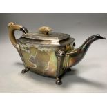 A George VI silver teapot, with engraved presentation inscription, Cooper Brothers & Sons,