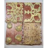 A large Morris & Co. Pimpernel pattern cut metal and carved wooden printing block, with