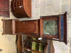 A George III oak eight-day longcase clock, W. Jackson, Frodsham,with brass Roman dial, height 209cm