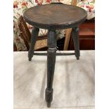 A late 18th century/early 19th century possibly Welsh sycamore and ash small cricket table / stool,