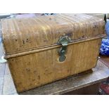 A Victorian tin trunk 'The Albert' with painted simulated oak finish, length 61cm