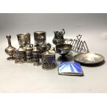 A group of 18th century and later silver, including a George III Newcastle sauceboat, by John