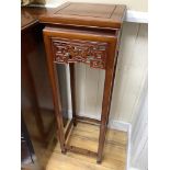 A pair of Chinese rosewood tall stands, width 28cm, height 91cm