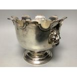A George V silver small Monteith bowl, with lion mask ring handles, by Goldsmiths & Silversmiths Co