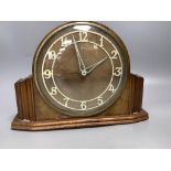 A Metamec walnut Art Deco mantel timepiece, length 29cm