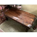 A Indonesian rectangular hardwood coffee table, width 110cm, depth 82cm, height 40cm