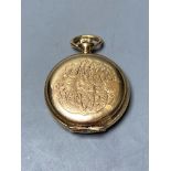 An early 20th century Tiffany & Co 18k hunter keyless fob watch, with engraved monogram,back cover