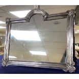 A 19th century Spanish engraved white metal mounted easel mirror, maker's mark, Espunes, Madrid