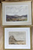 George Edward Horton (1859-1950), landscape with fortification, signed and another watercolour by